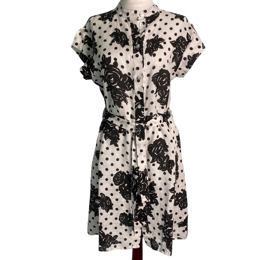 ALLEGRA Masetti Button Down Linen Midi Dress | sz S